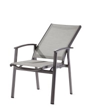 Gartensessel >Lima< in Hellgrau, Kunstfasergewebe - 63x110x64cm (BxHxT)