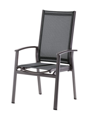 Gartensessel >Lima< in Silbergrau, Kunstfasergewebe - 63x110x64cm (BxHxT)