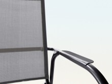 Gartenstuhl >Sirio< in Hellgrau, Kunstfasergewebe - 58x100x62cm (BxHxT)