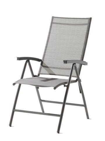 Gartenstuhl >Sirio< in Hellgrau, Kunstfasergewebe - 61x108x73cm (BxHxT)