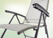 Gartenstuhl >Sirio< in Hellgrau, Kunstfasergewebe -...