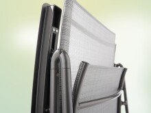 Gartenstuhl >Sirio< in Hellgrau, Kunstfasergewebe - 61x108x73cm (BxHxT)