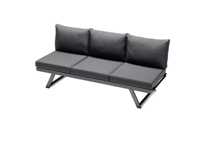 Gartenliege >Auckland< in Grau, Olefin, Polypropylen - 80x89x204cm (BxHxT)