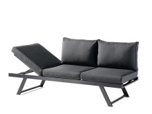 Gartenliege >Auckland< in Grau, Olefin, Polypropylen - 80x89x204cm (BxHxT)