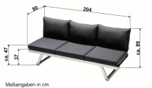 Gartenliege >Auckland< in Grau, Olefin, Polypropylen - 80x89x204cm (BxHxT)