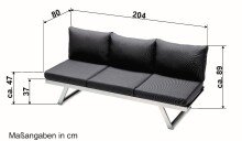 Gartenliege >Auckland< in Hellgrau, Olefin, Polypropylen - 80x89x204cm (BxHxT)