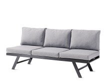 Gartenliege >Auckland< in Hellgrau, Olefin, Polypropylen - 80x89x204cm (BxHxT)