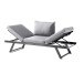 Gartenliege >Auckland< in Hellgrau, Olefin, Polypropylen - 80x89x204cm (BxHxT)