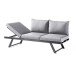 Gartenliege >Auckland< in Hellgrau, Olefin, Polypropylen - 80x89x204cm (BxHxT)