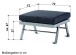 Gartenlounge-Hocker >Auckland< in Hellgrau - 72x47x72 (BxHxT)