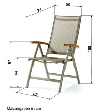 Gartenstuhl >Cadiz< in Natur , Kunstfasergewebe - 71x109x62cm (BxHxT)