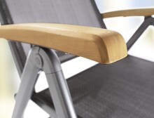 Gartenstuhl >Cadiz< in Grau, Kunstfasergewebe - 71x109x62cm (BxHxT)