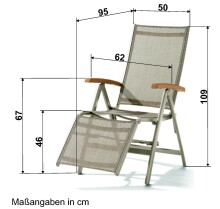 Gartenstuhl >Cadiz< in Natur , Kunstfasergewebe - 95x109x62cm (BxHxT)