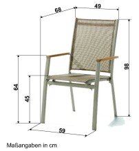 Gartenstuhl >Cadiz< in Natur , Kunstfasergewebe - 68x98x59cm (BxHxT)