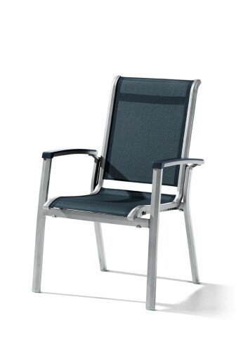 Gartenstuhl >Calvi< in Grau, Kunstfasergewebe - 67x97x64cm (BxHxT)
