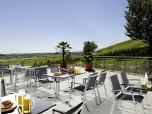 Gartenstuhl >Calvi< in Grau, Kunstfasergewebe - 67x97x64cm (BxHxT)