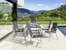 Gartenstuhl >Calvi< in Grau, Kunstfasergewebe - 67x97x64cm (BxHxT)