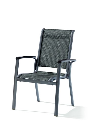 Gartenstuhl >Calvi< in Silbergrau, Kunstfasergewebe - 67x97x64cm (BxHxT)