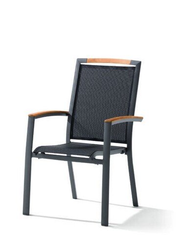 Stapelstuhl >Catena< in Grau, Kunstfasergewebe - 68x98x62cm (BxHxT)