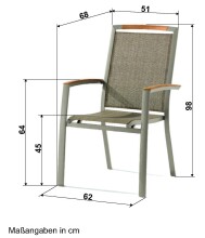 Stapelstuhl >Catena< in Grau, Kunstfasergewebe - 68x98x62cm (BxHxT)