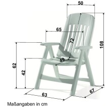 Gartenstuhl >Comtesse< in Weiß, Vollkunststoff - 66x108x63cm (BxHxT)
