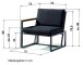 Gartenlounge-Endteil >Havanna< in Grau, Olefin,Polypropylen - 77x78,5x73 (BxHxT)