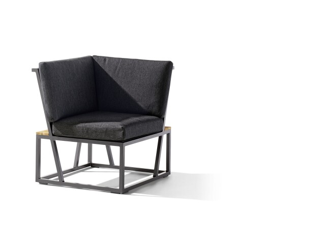 Gartenlounge-Eckteil >Havanna< in Grau, Olefin,Polypropylen - 73x78,5x73 (BxHxT)