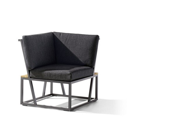 Gartenlounge-Eckteil >Havanna< in Grau, Olefin,Polypropylen - 73x78,5x73 (BxHxT)