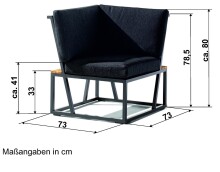 Gartenlounge-Eckteil >Havanna< in Grau,...