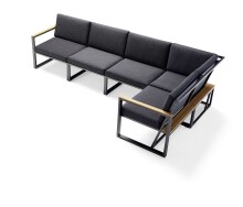 Gartenlounge-Eckteil >Havanna< in Grau, Olefin,Polypropylen - 73x78,5x73 (BxHxT)