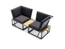 Gartenlounge-Eckteil >Havanna< in Grau, Olefin,Polypropylen - 73x78,5x73 (BxHxT)