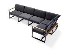 Gartenlounge-Eckteil >Havanna< in Grau, Olefin,Polypropylen - 73x78,5x73 (BxHxT)