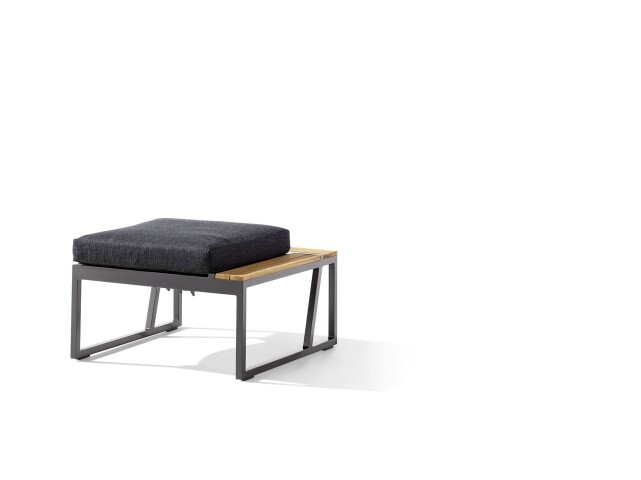 Gartenlounge-Eckteil >Havanna< in Grau, Olefin,Polypropylen - 69x43x69cm (BxHxT)