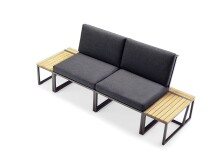Gartenlounge-Mittelteil >Havanna< in Grau - 72x78,5x73 (BxHxT)