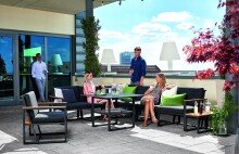 Gartenlounge-Mittelteil >Havanna< in Grau - 72x78,5x73 (BxHxT)