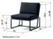 Gartenlounge-Mittelteil >Havanna< in Grau - 72x78,5x73 (BxHxT)