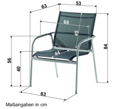 Gartensessel >Sirio< in silbergrau, Kunstfasergewebe - 63x84x63cm (BxHxT)