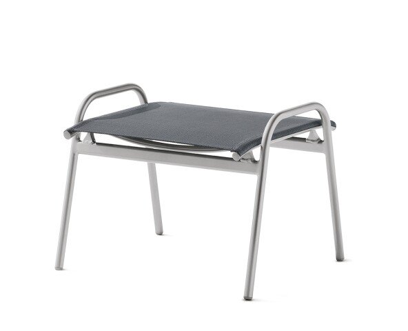 Hocker >Sirio< in silbergrau, Kunstfasergewebe - 59x44x50cm (BxHxT)