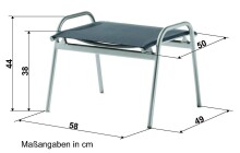 Hocker >Sirio< in silbergrau, Kunstfasergewebe - 59x44x50cm (BxHxT)