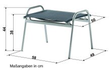 Hocker >Sirio< in silbergrau, Kunstfasergewebe -...