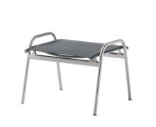 Hocker >Sirio< in silbergrau, Kunstfasergewebe -...