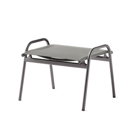 Hocker >Sirio< in hellgrau, Kunstfasergewebe - 59x44x50cm (BxHxT)