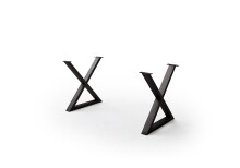 Baumkantentisch >Calabria< in Akazie grau  / anthrazit - 180x77,5x100 (BxHxT)