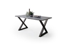 Baumkantentisch >Calabria< in Akazie grau  / anthrazit - 200x77,5x100 (BxHxT)