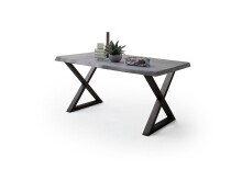 Baumkantentisch >Calabria< in Akazie grau  / anthrazit - 200x79,5x100 (BxHxT)