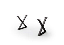 Baumkantentisch >Calabria< in Akazie grau  / anthrazit - 220x79,5x100 (BxHxT)