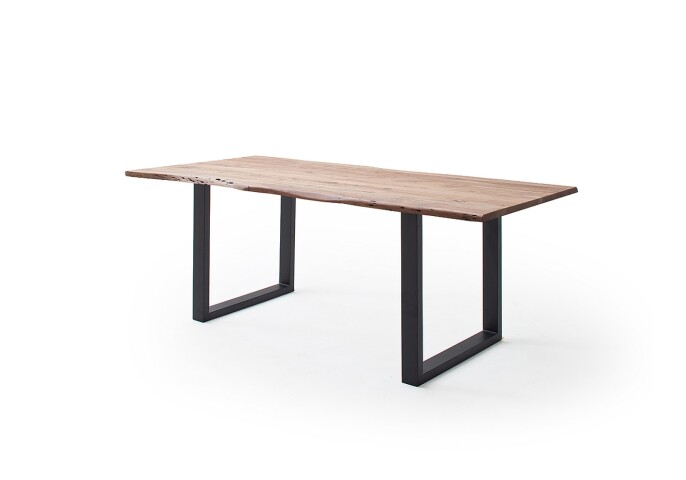 Baumkantentisch >Calabria< in Akazie natur / anthrazit - 160x76,5x90 (BxHxT)