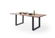 Baumkantentisch >Calabria< in Akazie natur / anthrazit - 180x76,5x90 (BxHxT)