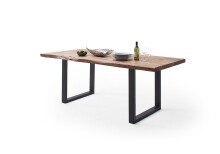 Baumkantentisch >Calabria< in Akazie natur / anthrazit - 220x79,5x100 (BxHxT)
