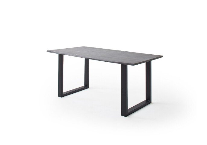Baumkantentisch >Calabria< in Akazie grau  / anthrazit - 160x76,5x90 (BxHxT)